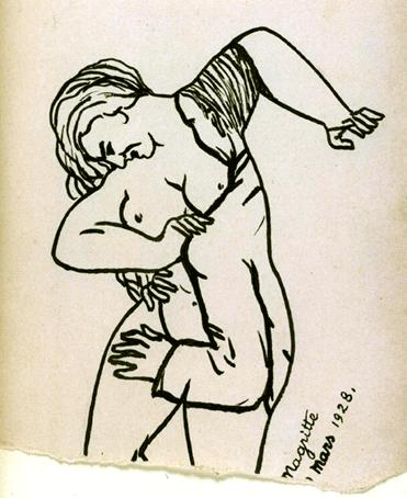 tekening van Magritte die aansloot bij fragment gedicht