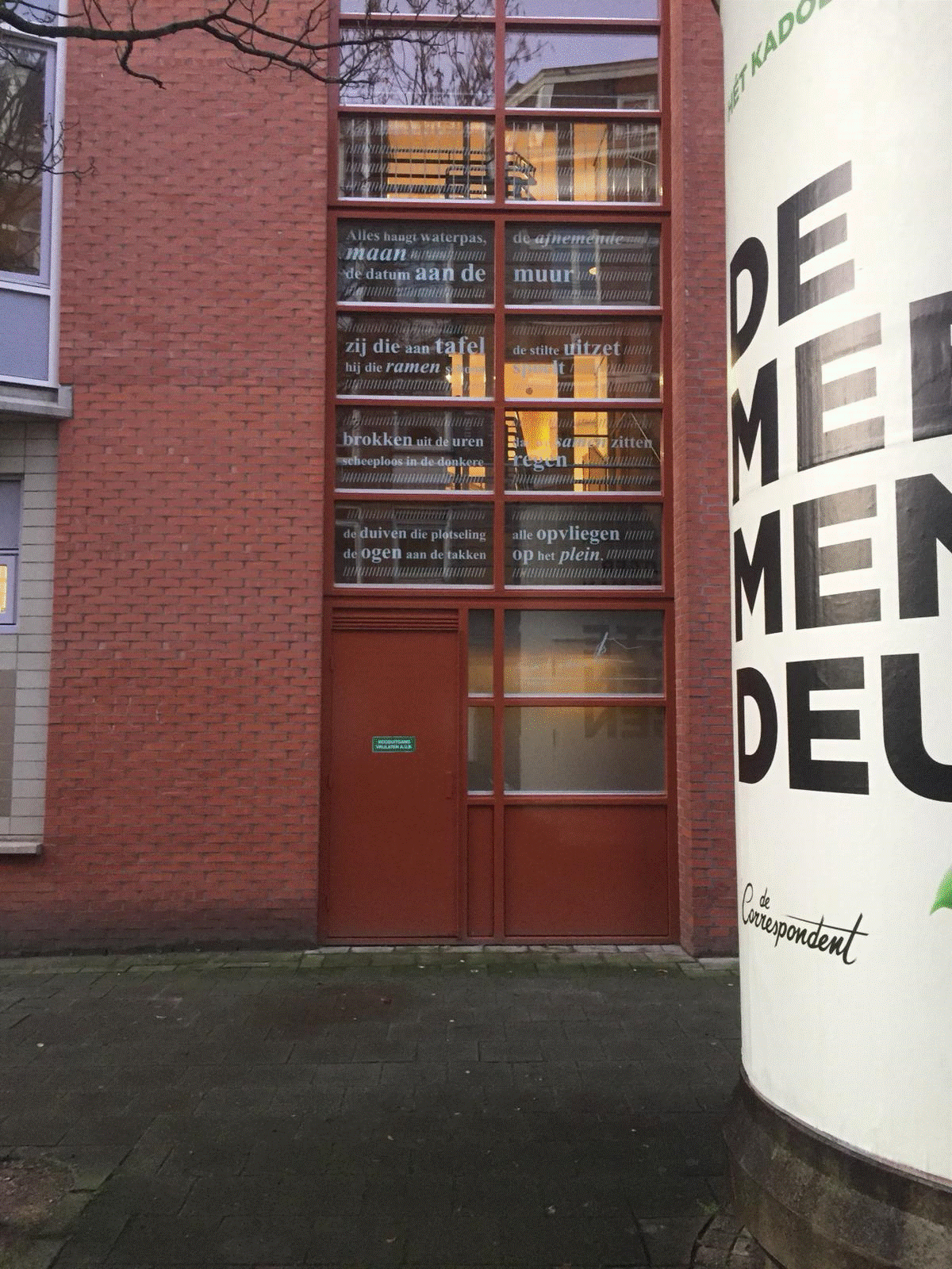 Plekgedicht Kastanjehof Erik Lindner